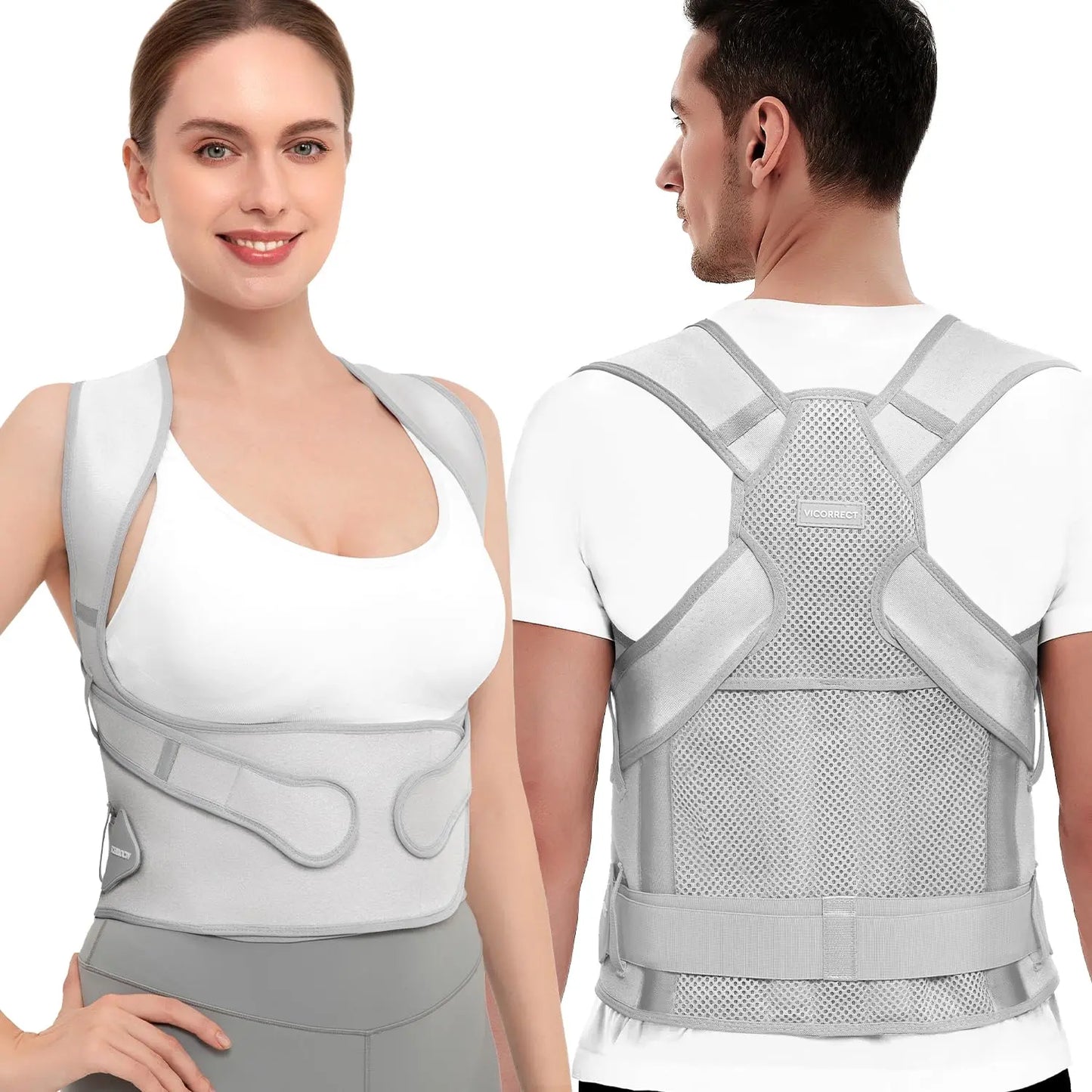 Vicorrect Posture Corrector for Men and Women Support: Posture Brace for Men and Women - Shoulders Straightener Relieve Upper Back Pain