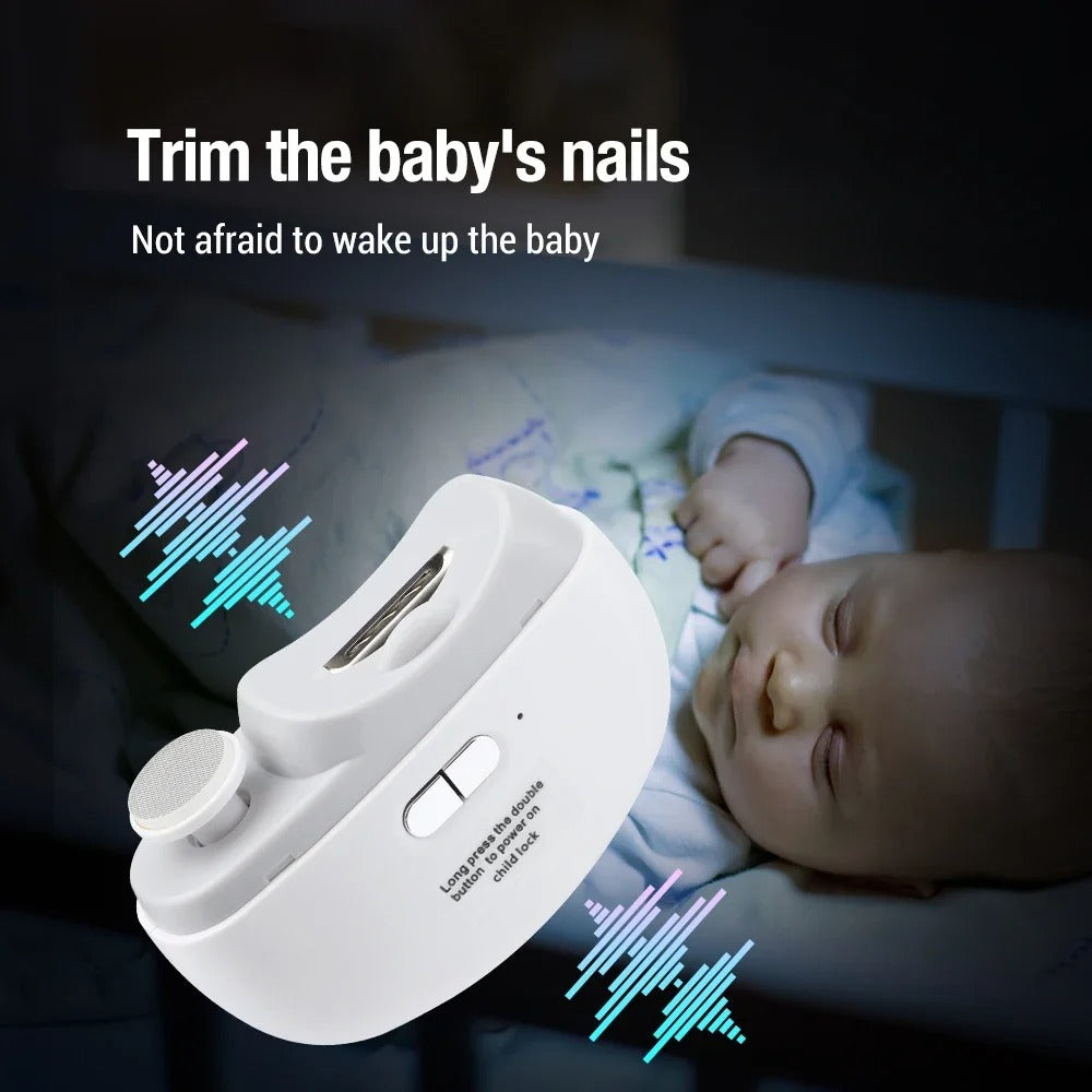 Electric Nail Clipper and Polisher with LED Light | Automatic Rechargeable Nail Trimmer for Baby and Adult | Safe Nail Cutter Manicure Tool