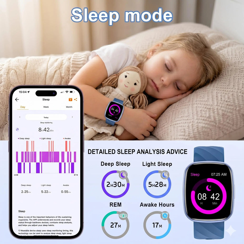 Transformers S60K Kids' Smartwatch 1.6-Inch Fitness Tracker with Heart Rate Monitor, Sleep Tracking, IP68 Water Resistance, 12/24-Hour Format, Educational Toys & Birthday Gifts for Girls Ages 6-12 - Wearable, Adjustable Wearable Adjustable Bluetooth Wrist