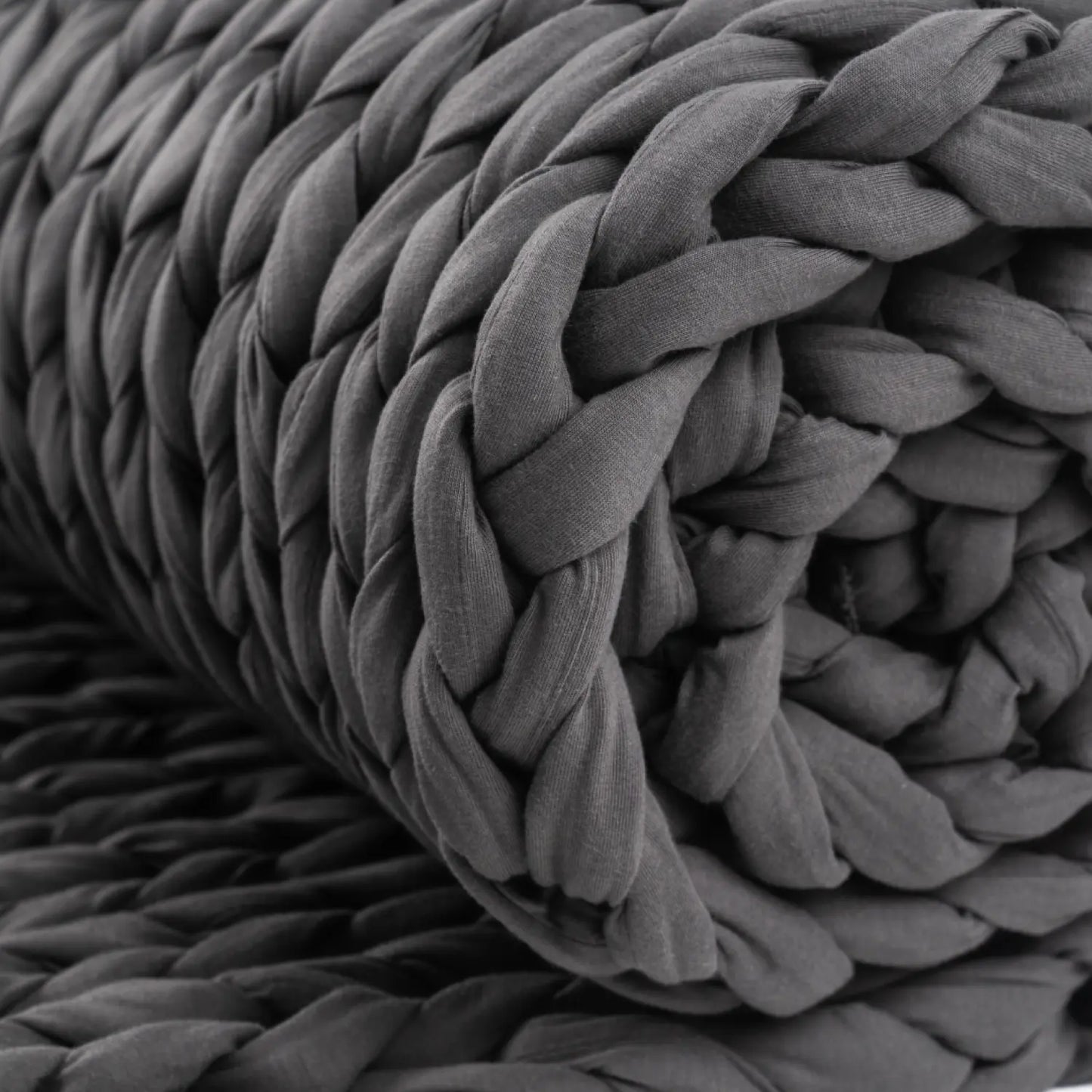 The Cuddler Hand-Knit Weighted Blanket | Ash