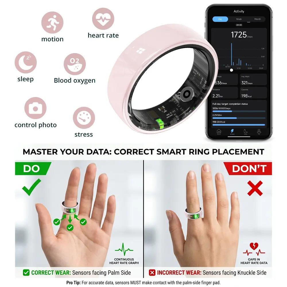 COLMI R02 Cer Smart Ring Wearable Temperature AI Sleep Cycle Reminder Fitness Smartring for Women No Subscription