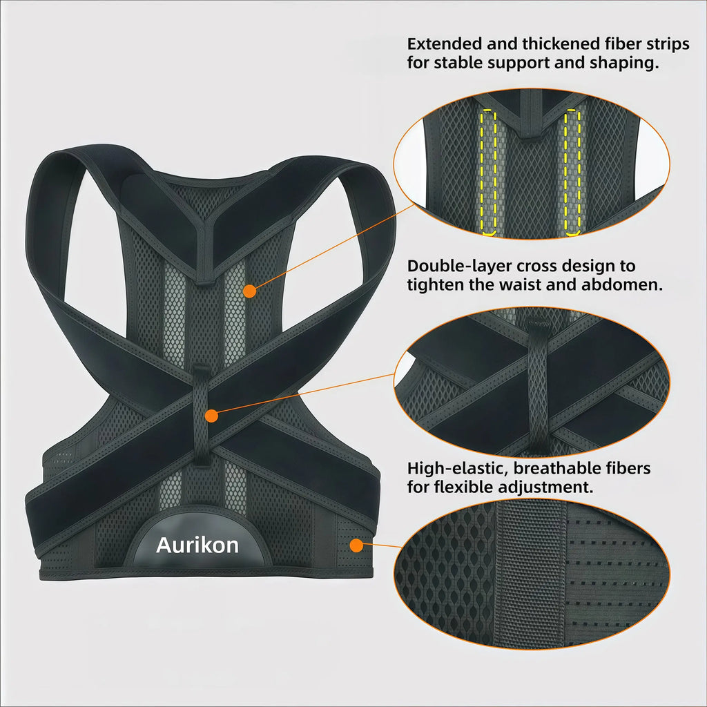 Posture Corrector Brace – Adjustable Back Support for Men & Women, Relieve Pain, Improve Posture at Home & Office Fathersdaygift