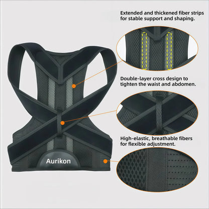Posture Corrector Brace – Adjustable Back Support for Men & Women, Relieve Pain, Improve Posture at Home & Office Fathersdaygift