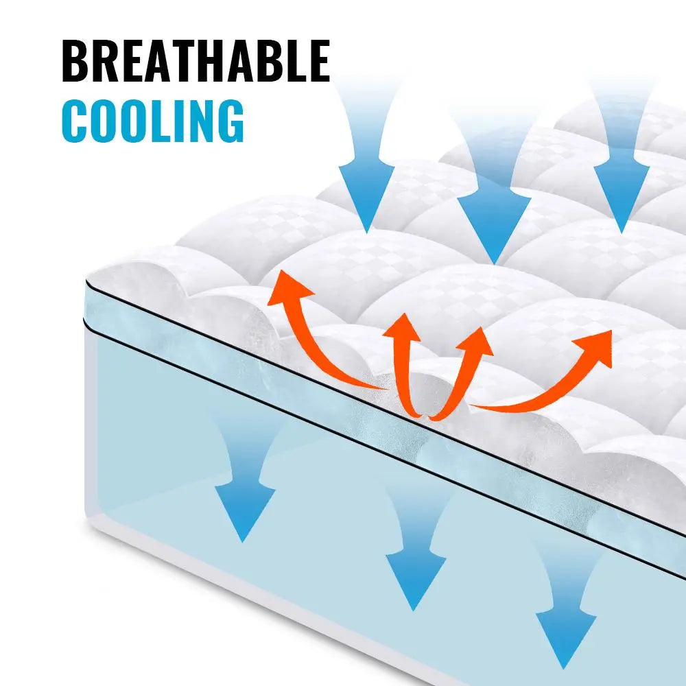 Wecharmer Premium 1000 GSM Microfiber Mattress Topper - Extra Thick Down-Alternative Plush Pad with 8-21" Deep Pocket | Cooling, Fluffy & Perfect for Cloud-Like Sleep