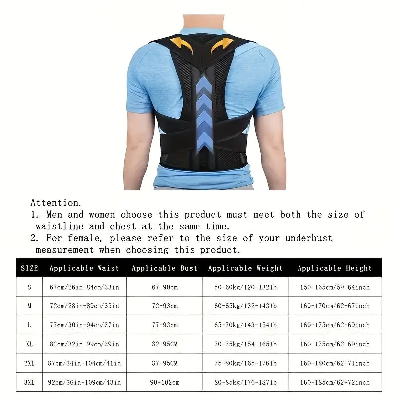 OLLAS Adjustable Back Support for Men & Women | Upper and Lower Back Stabilization with Waist Stability, Breathable Mesh Design | Casual Posture Corrector