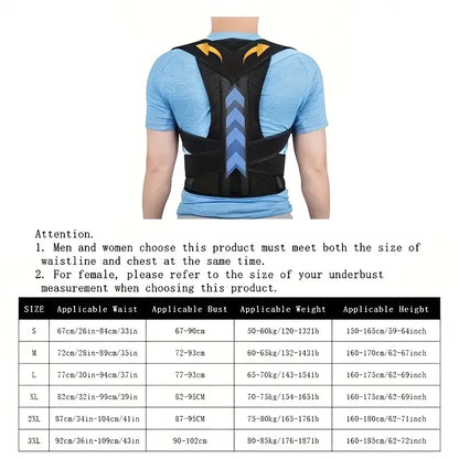 OLLAS Adjustable Back Support for Men & Women | Upper and Lower Back Stabilization with Waist Stability, Breathable Mesh Design | Casual Posture Corrector
