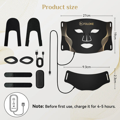 FOLOKR Red Light LED Mask – Home & Travel Skin Care, Face & Neck Rejuvenation, Relax & Sleep Friendly