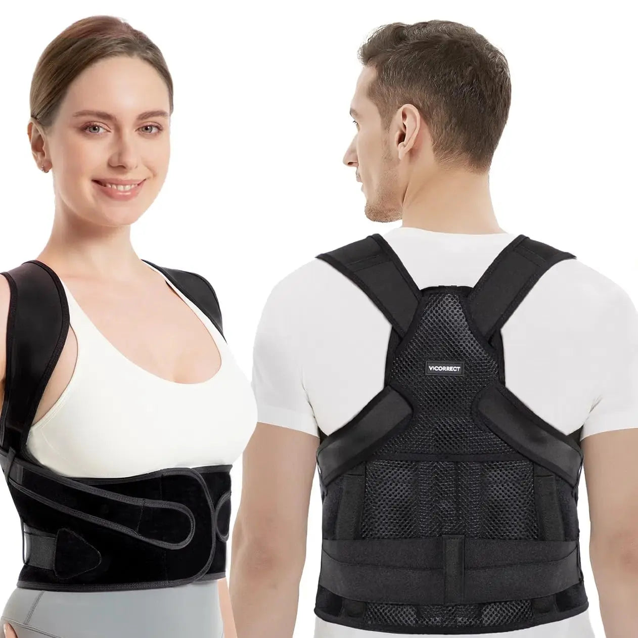 Vicorrect Posture Corrector for Men and Women Support: Posture Brace for Men and Women - Shoulders Straightener Relieve Upper Back Pain