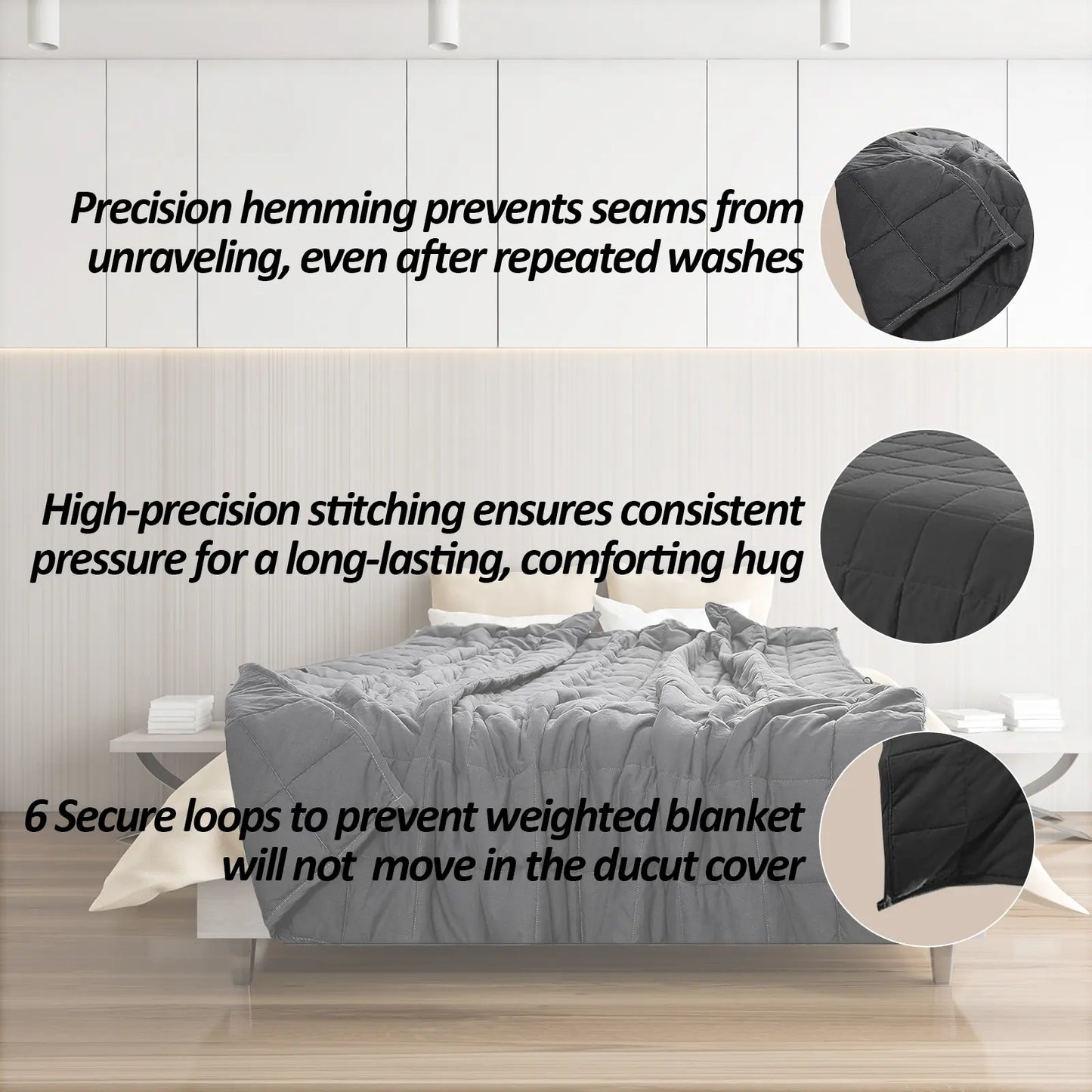 Smart Queen Weighted Blanket 20 Lbs for Adults (60"X 80"Qveen Size) Heavy Blanket, Breathable Cotton with Naturaglass Beads