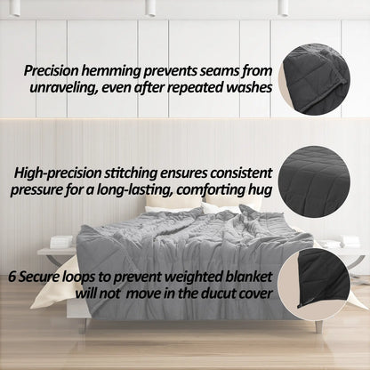 Smart Queen Weighted Blanket 20 Lbs for Adults (60"X 80"Qveen Size) Heavy Blanket, Breathable Cotton with Naturaglass Beads