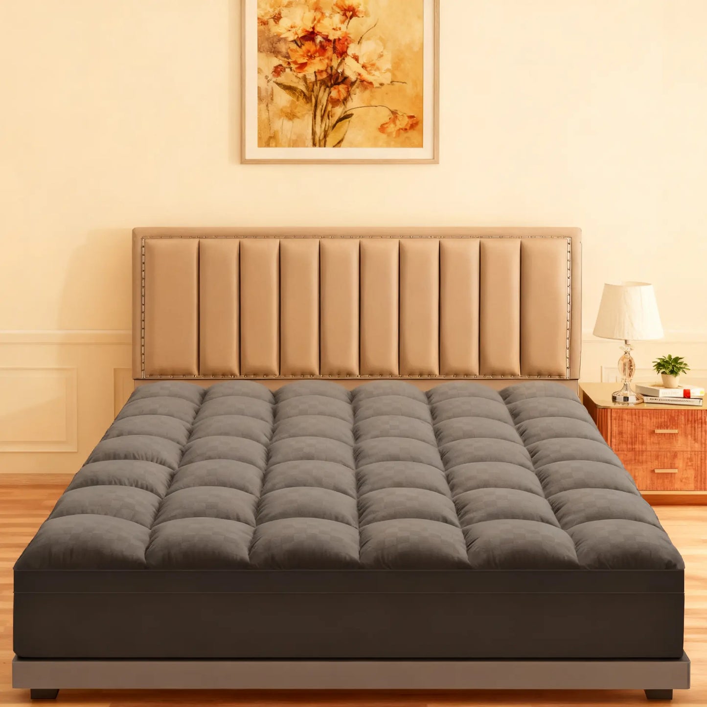 Wecharmer Premium 1000 GSM Microfiber Mattress Topper - Extra Thick Down-Alternative Plush Pad with 8-21" Deep Pocket | Cooling, Fluffy & Perfect for Cloud-Like Sleep