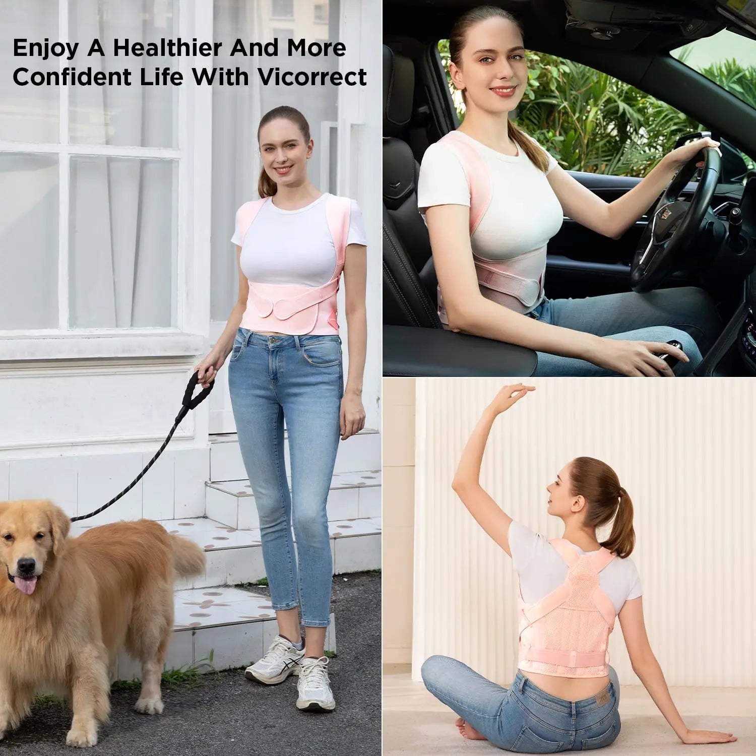 Vicorrect Posture Corrector for Men and Women Support: Posture Brace for Men and Women - Shoulders Straightener Relieve Upper Back Pain