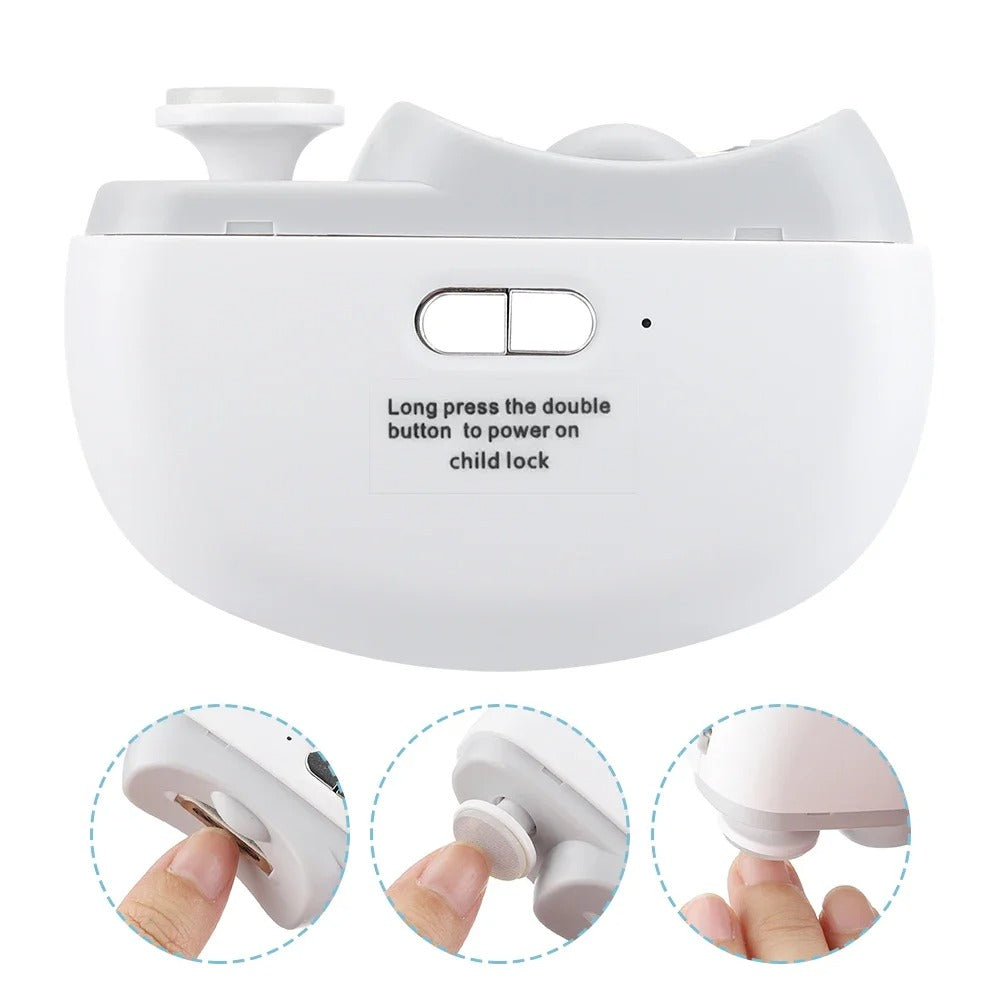 Electric Nail Clipper and Polisher with LED Light | Automatic Rechargeable Nail Trimmer for Baby and Adult | Safe Nail Cutter Manicure Tool