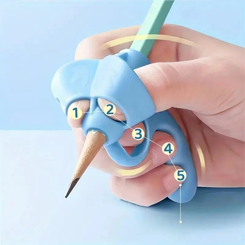 Pen Grip Corrector, 4 Counts Writing Posture Aid, Soft Rubber Pen Grip, Handwriting Aid Correction Tool, Office Stationery & Supplies