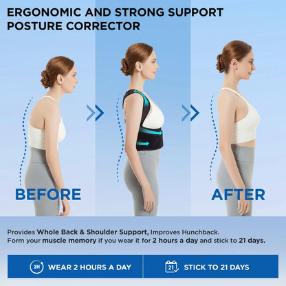 Vicorrect Posture Corrector for Men and Women Support: Posture Brace for Men and Women - Shoulders Straightener Relieve Upper Back Pain