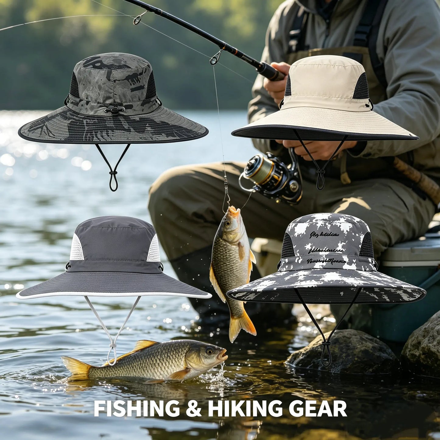 Cooling Hat ,Suitable for Outdoor Work, Sports, Camping, Hiking, Beach, Sun Protection Hat, Suitable for Both Men and Women. Provides Coolness and Sun Protection in Summer.Golf Hat,Reconfigurable Fan Adjustable Sun Hat Lightweight Sun Hat