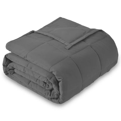 Smart Queen Weighted Blanket 20 Lbs for Adults (60"X 80"Qveen Size) Heavy Blanket, Breathable Cotton with Naturaglass Beads