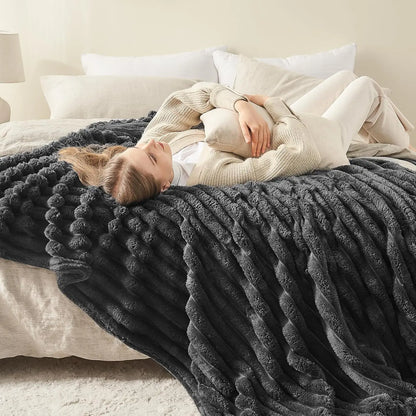 Warm Cozy Flannel Blanket,Soft Blanket, Office Sofa Couch Bed Camping Travel Nap Blanket,Machine Washable,Gift Blanket