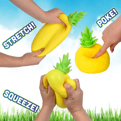 Toymendous Squishy Pineapple – Jumbo 6.5-Inch Squishy Fruit Stress Relief Toy – Sensory Stress Ball for Kids, Teens & Adults
