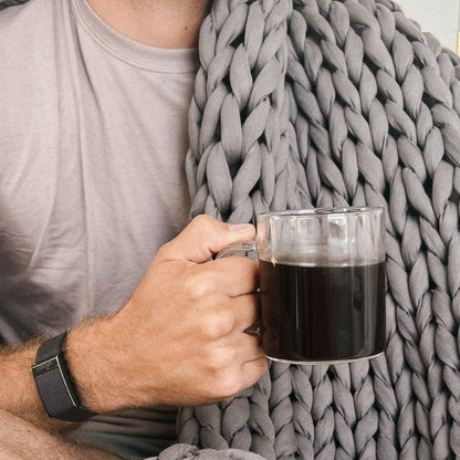 The Cuddler Hand-Knit Weighted Blanket | Ash
