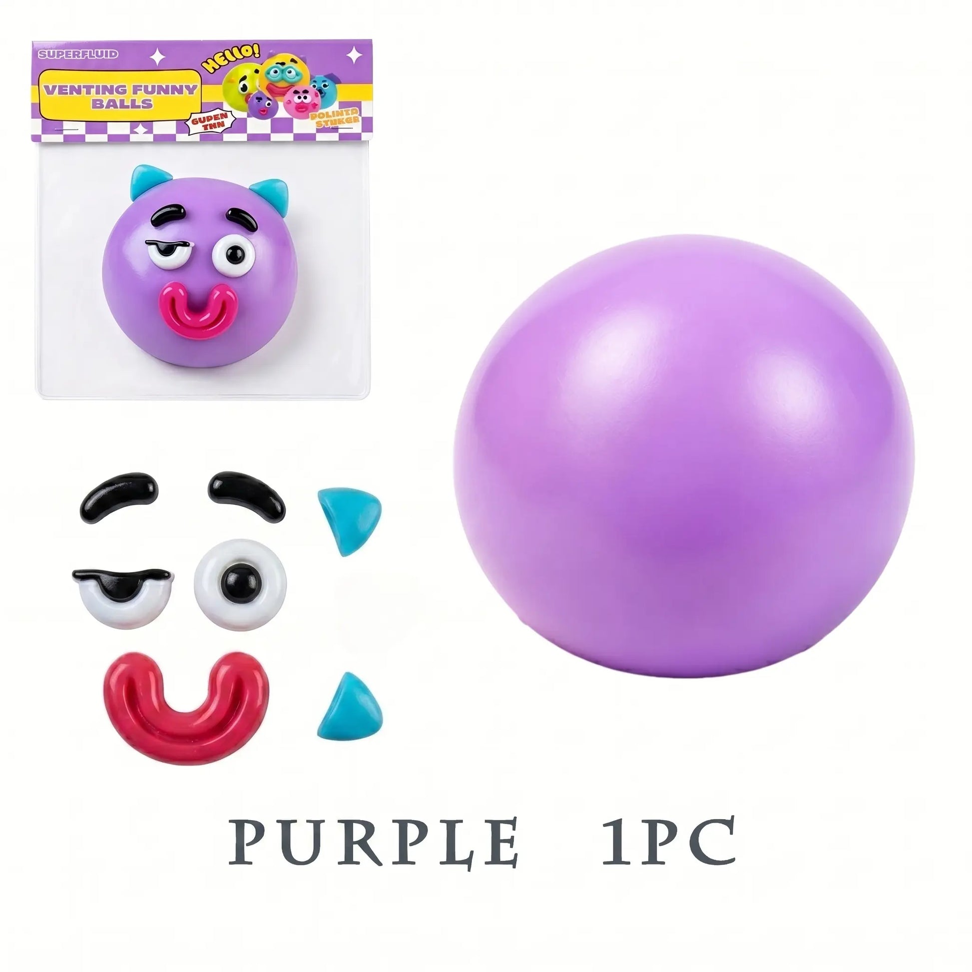 Ranbow Squishy Stress Balls - Curiosities Dog Face DIY Face Swap Squishy Soft Moldable Cute Relaxing Sensory Fidget Relief Anxiety Stress Fun Desk Accessory for Adults