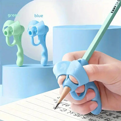 Pen Grip Corrector, 4 Counts Writing Posture Aid, Soft Rubber Pen Grip, Handwriting Aid Correction Tool, Office Stationery & Supplies