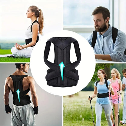 Adjustable Breathable Waist Brace - Lower Back Support & Posture Corrector Belt, Posture Strap for Gym, Sports, Office Sitting
