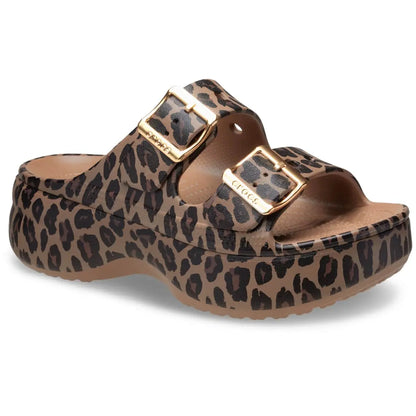 Crocs Women'S Saturday Metallic Buckle Platform Sandals