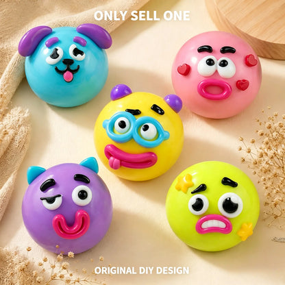 Ranbow Squishy Stress Balls - Curiosities Dog Face DIY Face Swap Squishy Soft Moldable Cute Relaxing Sensory Fidget Relief Anxiety Stress Fun Desk Accessory for Adults