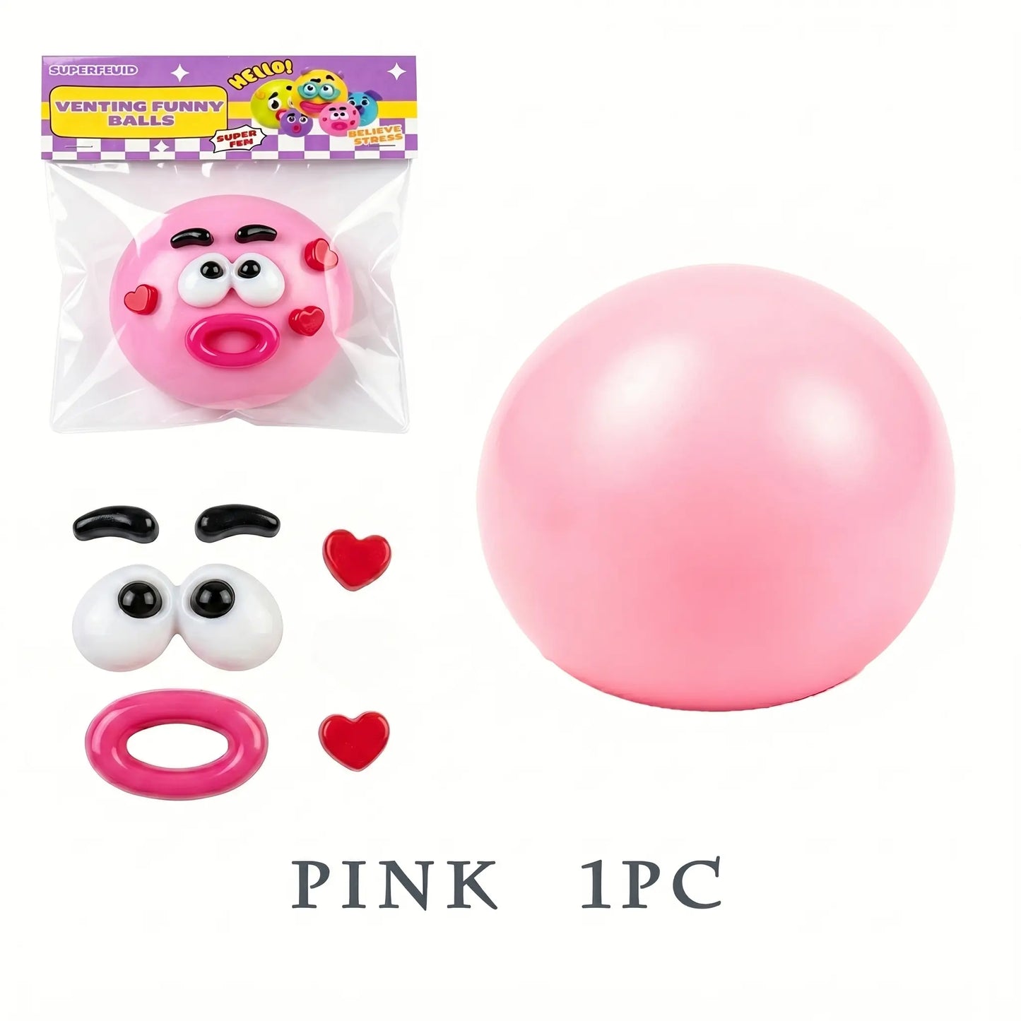 Ranbow Squishy Stress Balls - Curiosities Dog Face DIY Face Swap Squishy Soft Moldable Cute Relaxing Sensory Fidget Relief Anxiety Stress Fun Desk Accessory for Adults